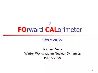 a FO rward CAL orimeter