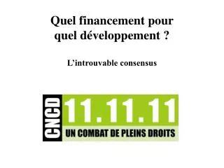 quel financement pour quel d veloppement l introuvable consensus