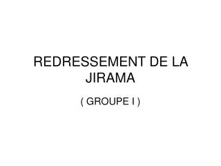 redressement de la jirama