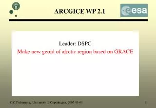 ARCGICE WP 2.1