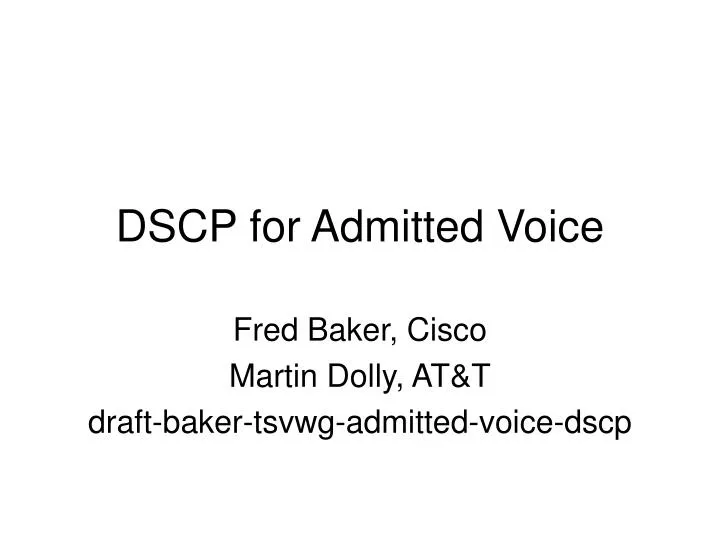 dscp for admitted voice