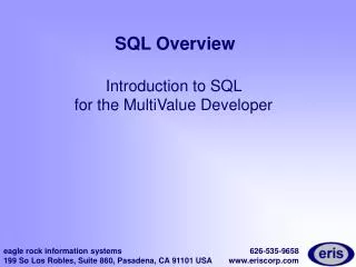 SQL Overview