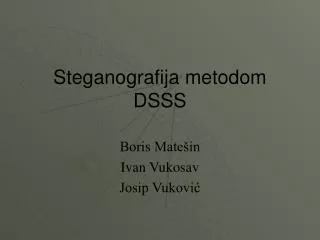 steganografija metodom dsss