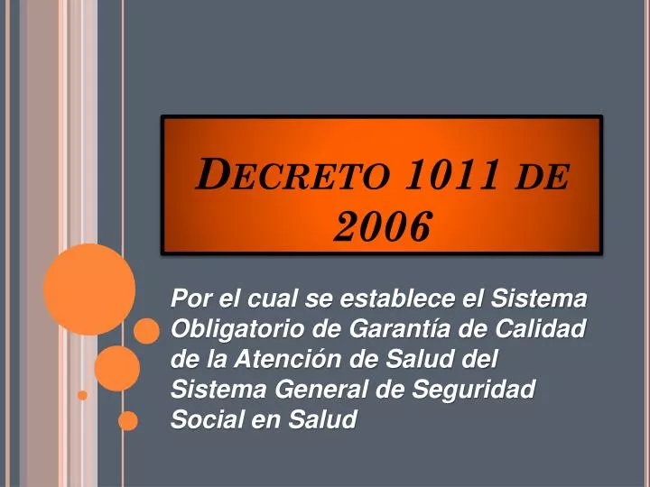 decreto 1011 de 2006