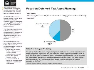 Focus on Deferred Tax Asset Planning