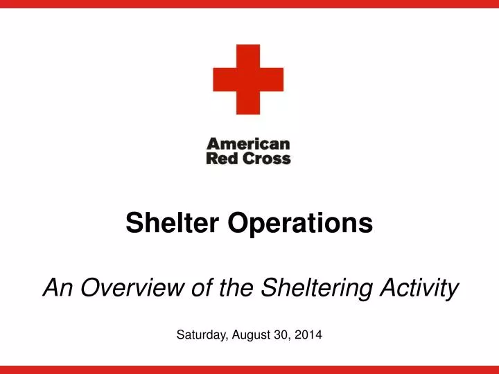 shelter operations an overview of the sheltering activity
