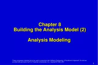 Chapter 8 Building the Analysis Model (2) Analysis Modeling