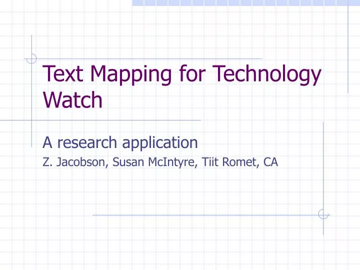 text mapping for technology watch