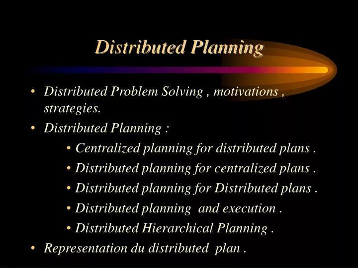distributed planning