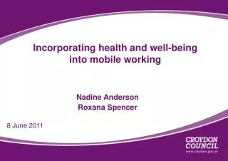 Incorporating health and well-being into mobile working