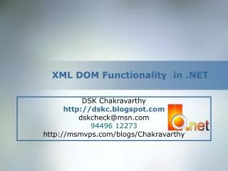 XML DOM Functionality in .NET