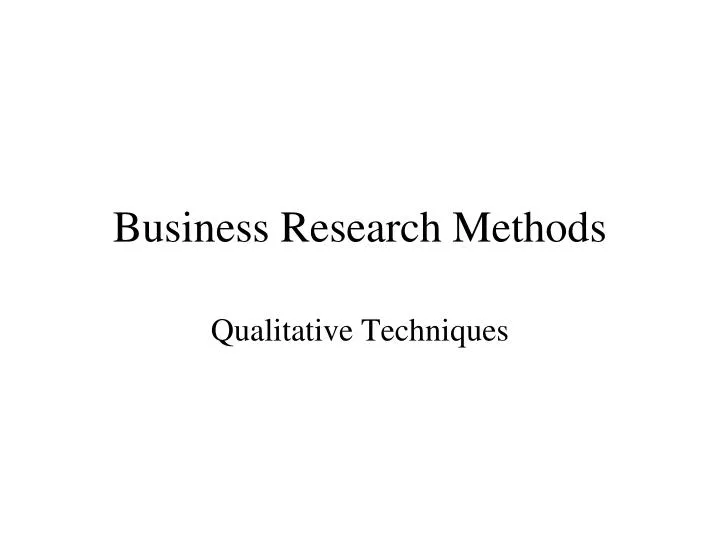 business research methods