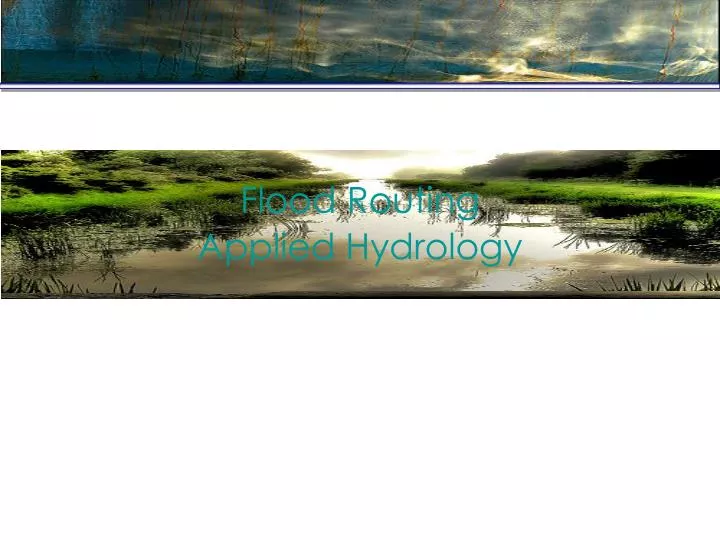flood routing applied hydrology