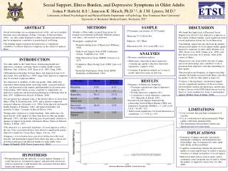 Social Support, Illness Burden, and Depressive Symptoms in Older Adults