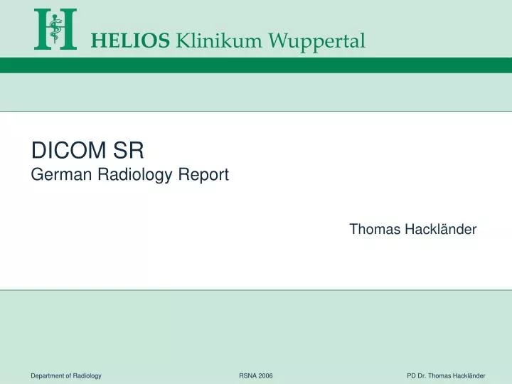 dicom sr german radiology report