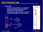 Sonic (Velocity) Logs - slide 1
