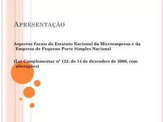 apresenta o