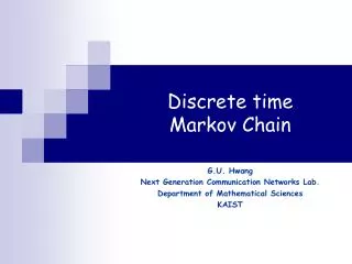 Discrete time Markov Chain
