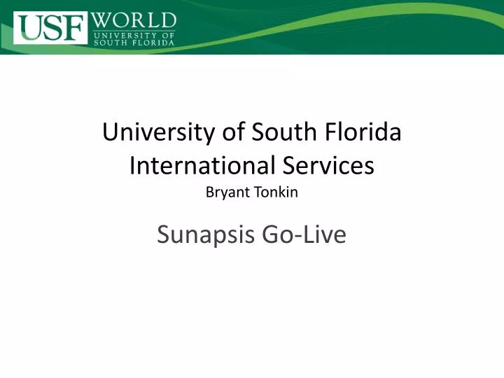 university of south florida international services bryant tonkin