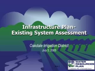 Infrastructure Plan ? Existing System Assessment