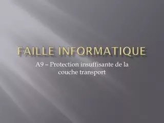 faille informatique