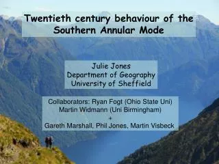 Twentieth century behaviour of the Southern Annular Mode