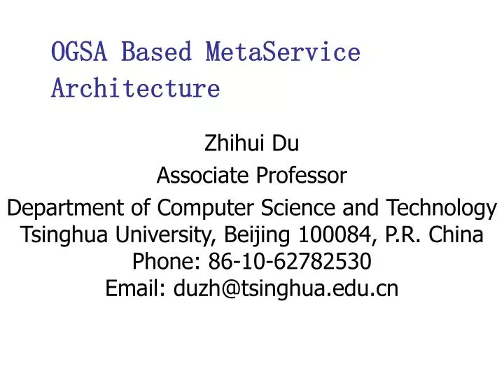 ogsa based metaservice architecture