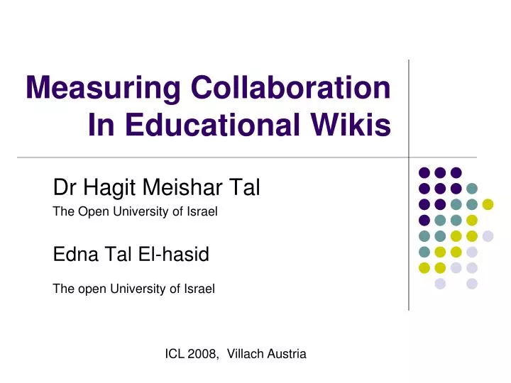 measuring collaboration in educational wikis