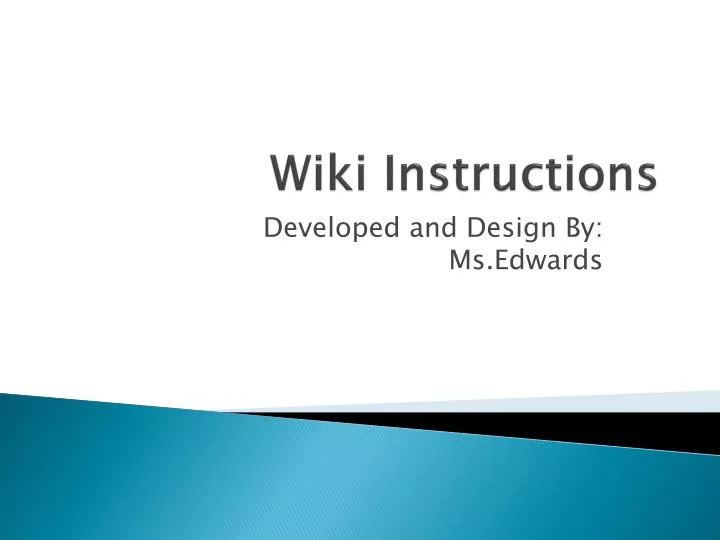 wiki instructions