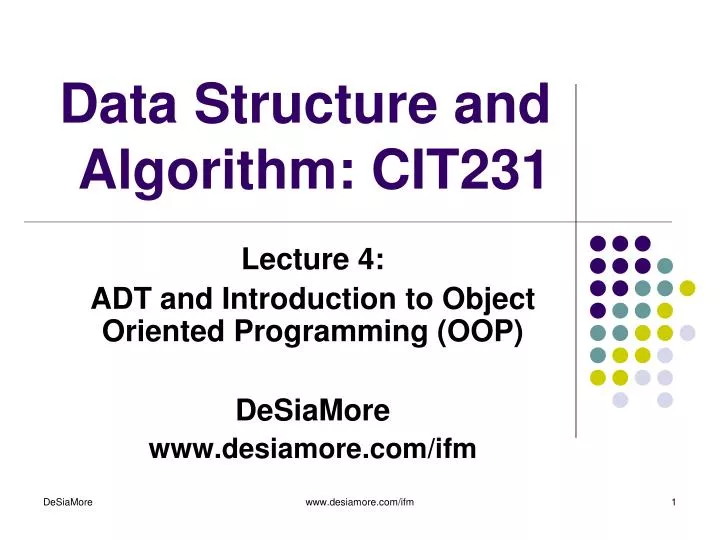 data structure and algorithm cit231