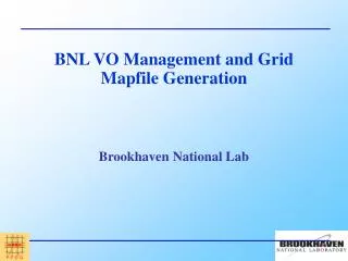 BNL VO Management and Grid Mapfile Generation