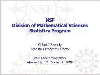 NSF Division of Mathematical Sciences Statistics Program