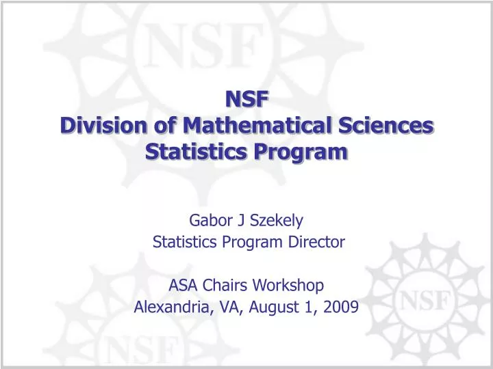 nsf division of mathematical sciences statistics program