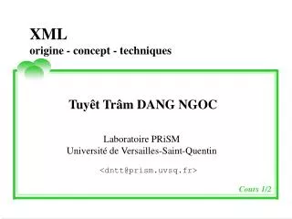 xml origine concept techniques