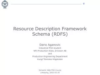 Resource Description Framework Schema (RDFS)