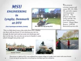 MSU ENGINEERING in Lyngby, Denmark a t DTU (Tour Copenhagen and Malmo, Sweden)