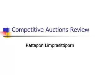 Competitive Auctions Review