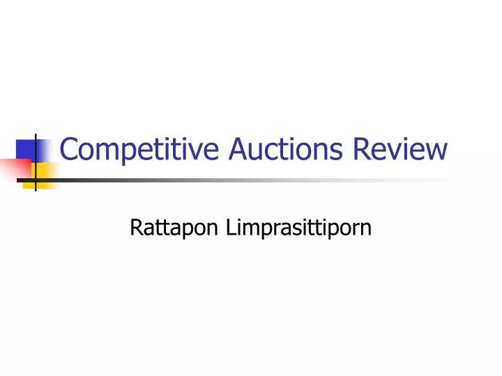 competitive auctions review