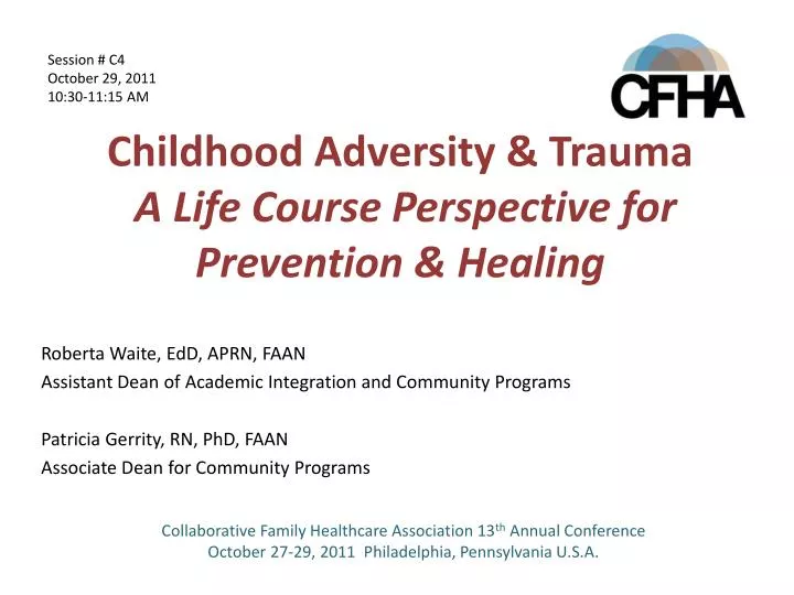childhood adversity trauma a life course perspective for prevention healing