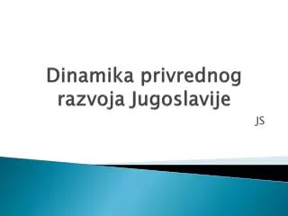 d inamika privrednog razvoja jugoslavije