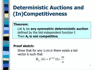 Deterministic Auctions and (In)Competitiveness