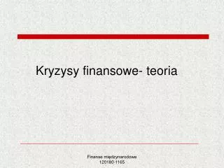 kryzysy finansowe teoria