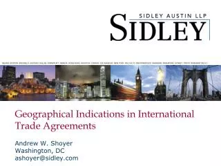 Geographical Indications in International Trade Agreements