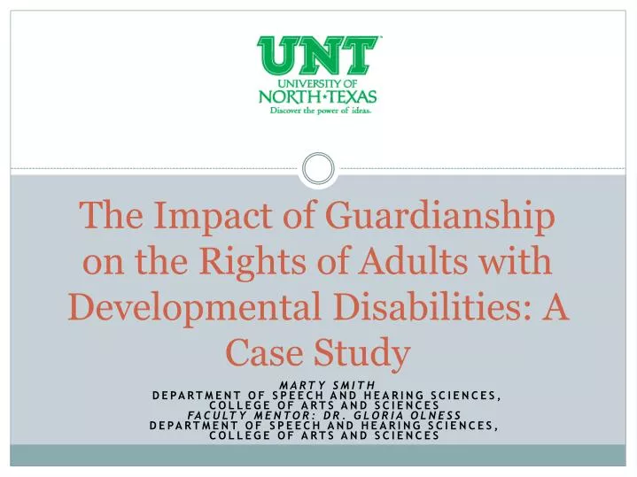 the impact of guardianship on the rights of adults with developmental disabilities a case study