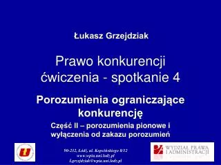 prawo konkurencji wiczenia spotkanie 4