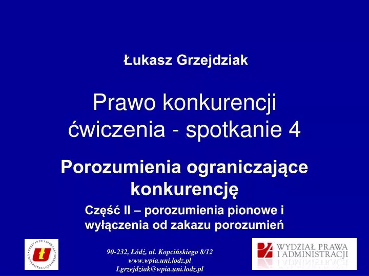 prawo konkurencji wiczenia spotkanie 4