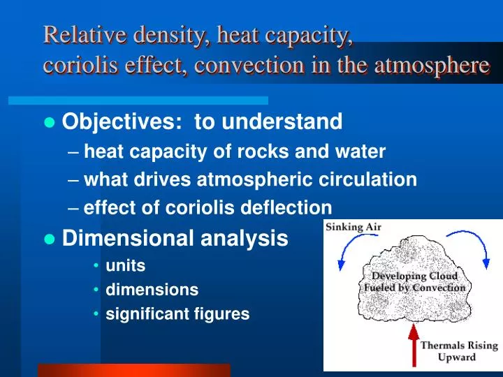 relative density heat capacity coriolis effect convection in the atmosphere