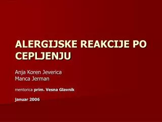 alergijske reakcije po cepljenju
