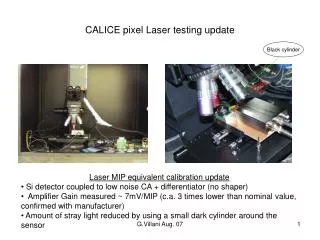 CALICE pixel Laser testing update