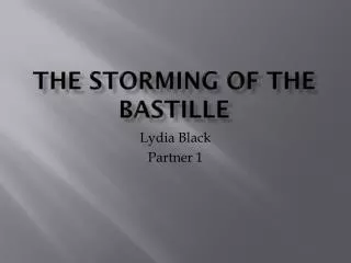 The Storming of the Bastille